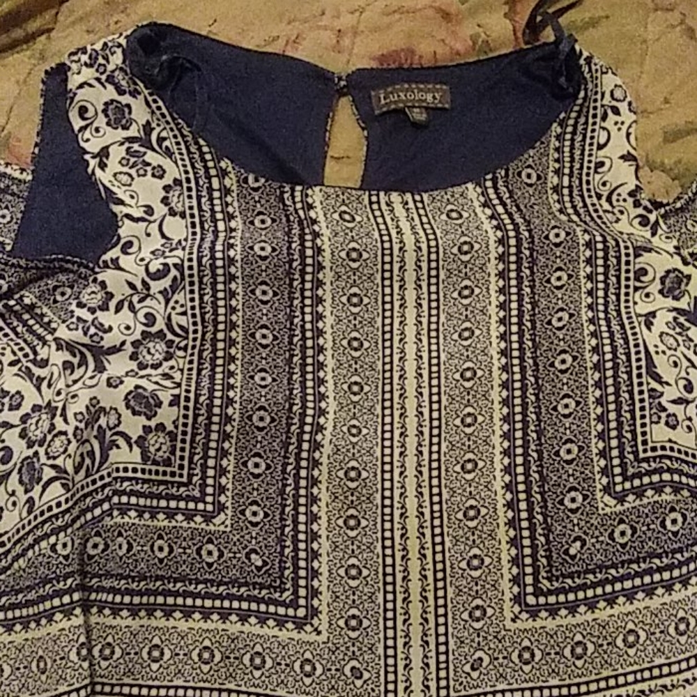 Blue printed dress